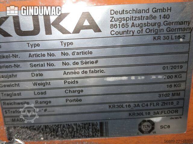 KUKA KR 30L16-2 with KRC 4 KUKA KR 30L16-2 with KRC 4