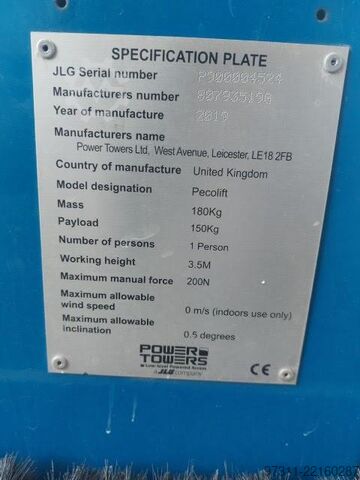 Lyftplattform Power TOWERS PECOLIFT