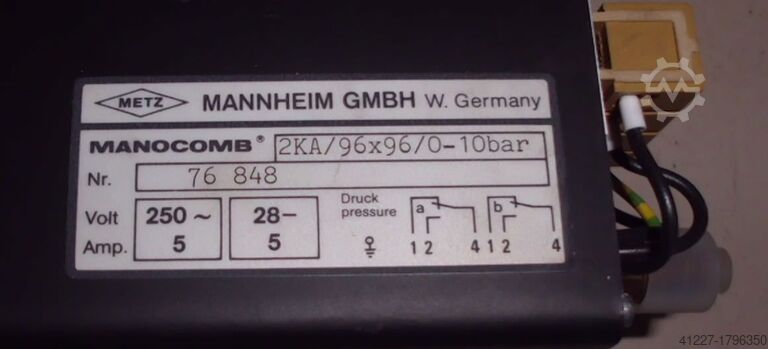 Pneimatiskais spiediena slēdzis METZ 2KA/96x96/0-10 bar