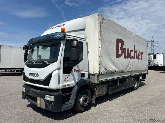 Flatbed truck with tarp IVECO EUROCARGO 140-250 SPRIEGEL-PLANE, SCHALTER, E6