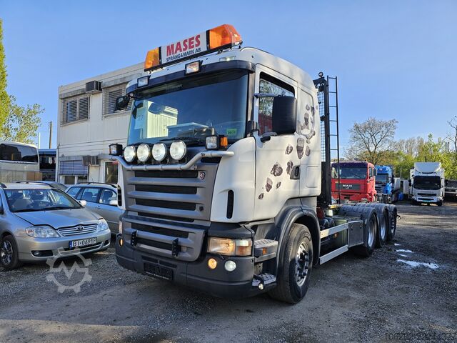 Camião porta-contentores de gancho SCANIA R480LB 8X4*4HHA MOTORSCHADEN! 3-Pedal J