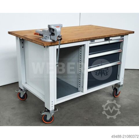 Arbetsbänk med hjul och skruvstycke Garant Werkbank