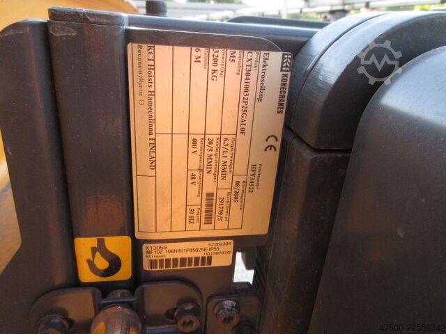 Кранове небо, кран, мостовий кран, колія 9485 мм KONE Hallenkran Brückenkran Kran 3,2t NL 3200Kg Portalkran Kran 9600mm Hub 6m