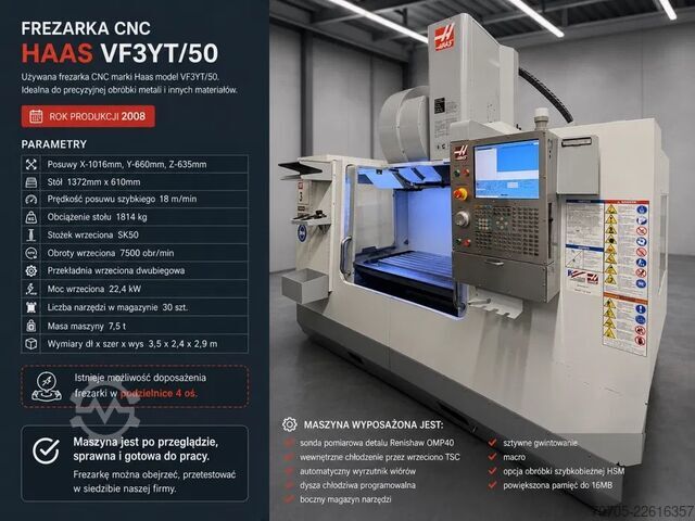 Vertikalus apdirbimo centras HAAS VF-3YT/50