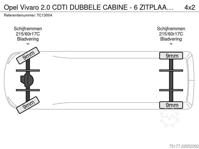 Panel van Opel Vivaro 2.0 CDTI DUBBELE CABINE - 6 ZITPLAATSEN