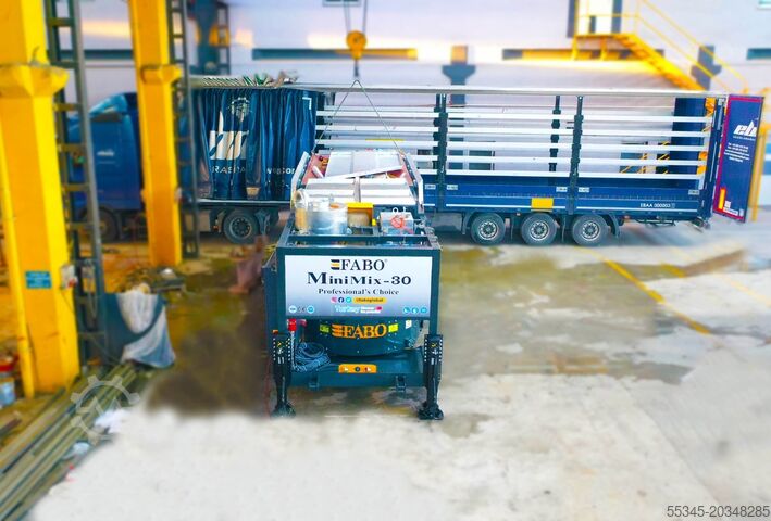 Mobilioji betono maišymo gamykla FABO Concrete Mixing Plant 30 m3/h mobile concrete mixing plant