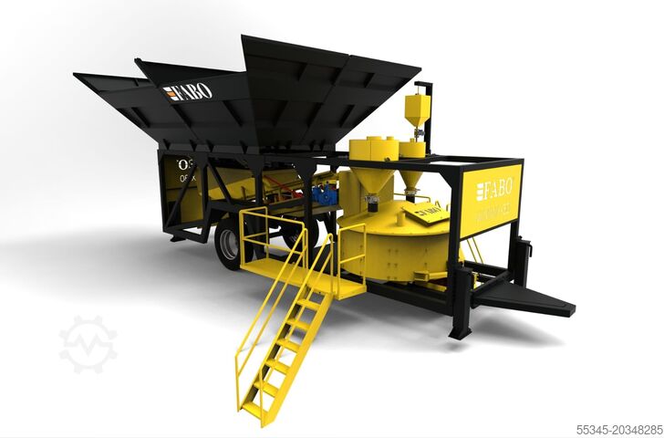 Mobilioji betono maišymo gamykla FABO Concrete Mixing Plant 30 m3/h mobile concrete mixing plant