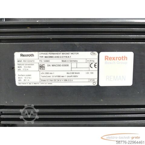 Vadības bloks Rexroth MAC090C-0-KD-2-C/110-A-1  MNR: R911223272 SN:MAC090-93908