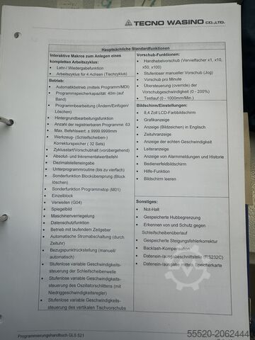 Profilių šlifavimo staklės Wasino GLS-5T