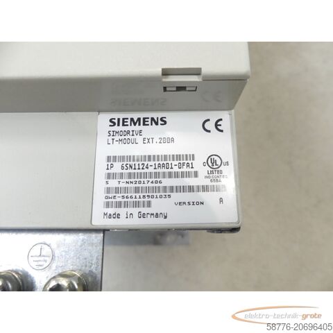 Siemens Komponente Siemens SIMODRIVE 6SN1124-1AA01-0FA1 LT-Modul SN: T-TNN2017406 Version: A
