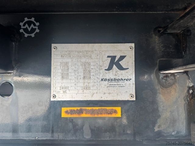 Open semitrailer with tarp KÄSSBOHRER MEGA * AIR CARGO * ROLLER BED * PR.+PLANE