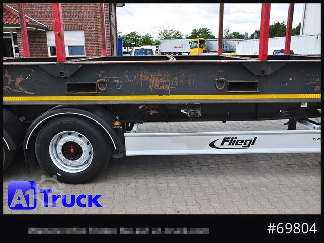 Poluprikolica za transport trupaca FLIEGL SDS01, Langholz, Containeraufbau, Liftachse,