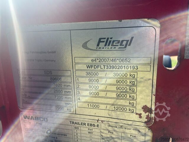 Konteineru pārvadājumi Fliegl SDS380 20FT Tank / ADR / BPW Disc