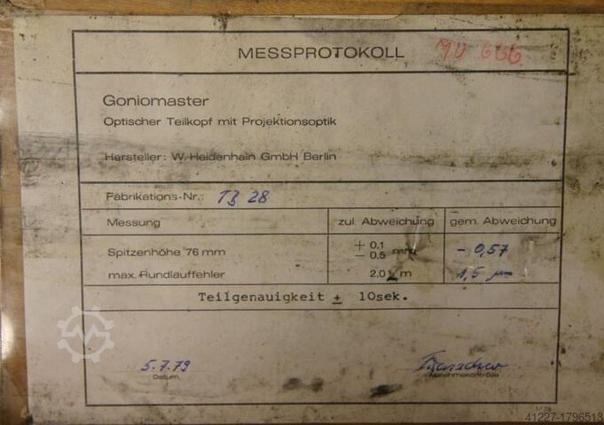 Optical dividing head JUNG Goniomaster OTA 76