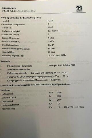 Smėliavimo įrenginys Turbotechnika Turbinentyp 2xTC 260 D