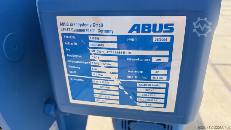  Abus Overhead crane