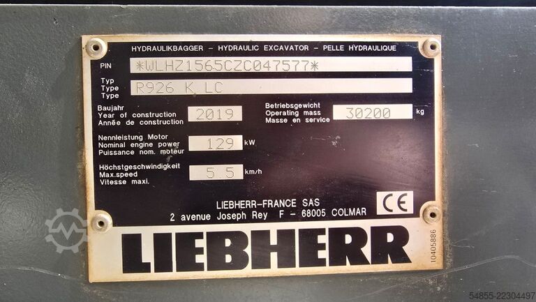 Chain excavator LIEBHERR R926 Compact