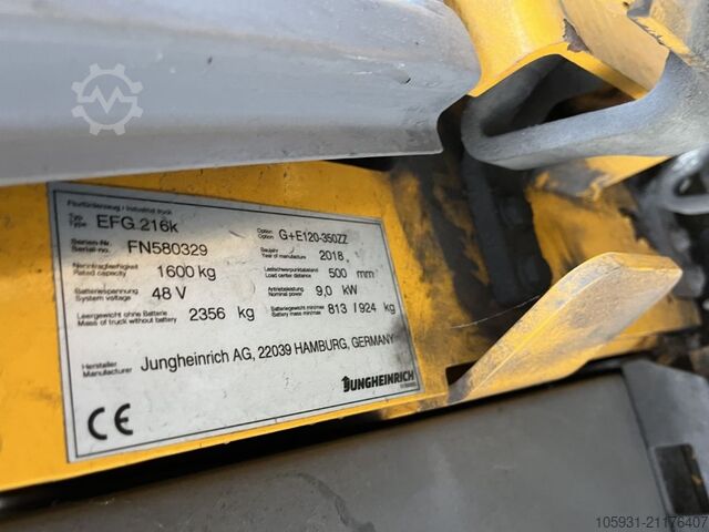 Forklift 3 roda elektrik Jungheinrich EFG216k