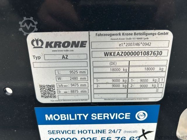 Swap chassis trailer KRONE 2 Achswechselfahrgestell, Typ: AZW 18 eL3B9