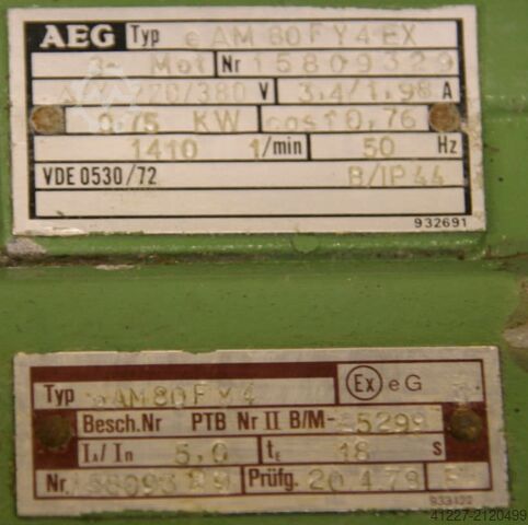 Motor roda gigi yang dapat disetel 0,75 kW 17-102 rpm Becker RF-2