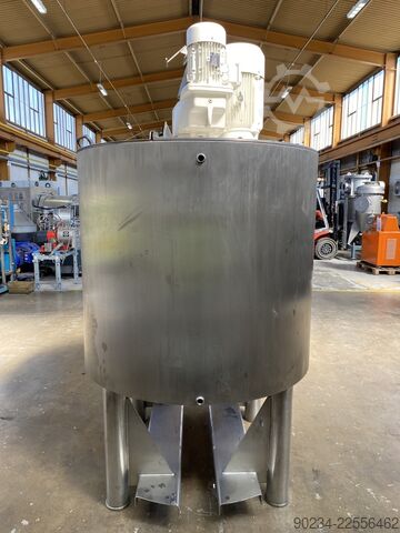1.000 Litre paslanmaz çelik dikey ceketsiz karıştırma tankı. NETZSCH 1000 Litre