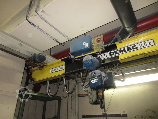 เครนสะพาน เครนในโรงงาน รางเครนแขวน Demag 500KG Hängekran Kran Breite 3,5m Kranhimmel Portalkran Kran Spur 3m