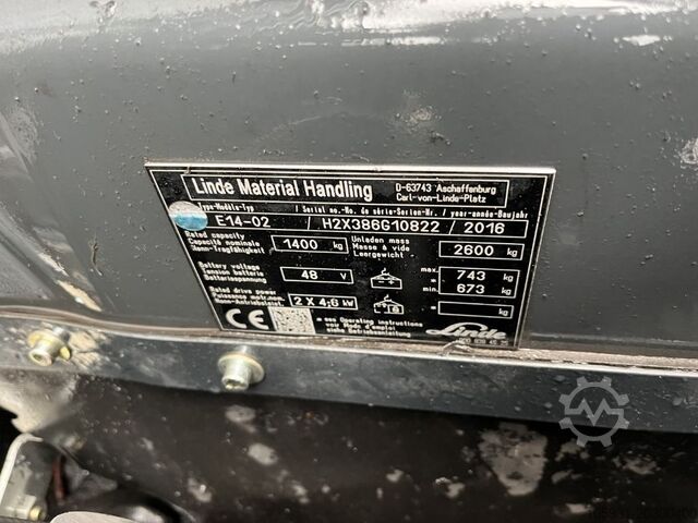 इलेक्ट्रिक 3 व्हील फोर्कलिफ्ट Linde E14-02