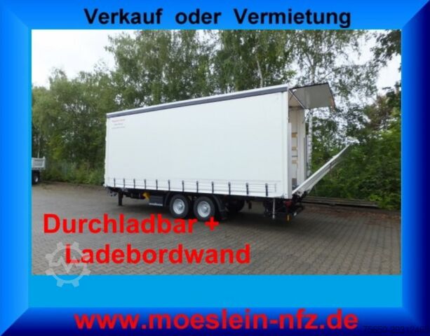 Atvira priekaba su tentu Möslein TPS 11 DL 7,30  neuer Planenanhänger, Ladebordwand + Durchladbar