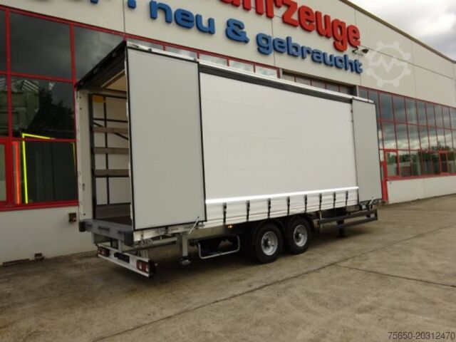 Open trailer with tarp Möslein TPW 105 D Schwebheim  Tandem- Planenanhänger Durchladen