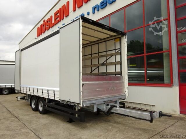 Open trailer with tarp Möslein TPW 105 D Schwebheim  Tandem- Planenanhänger Durchladen