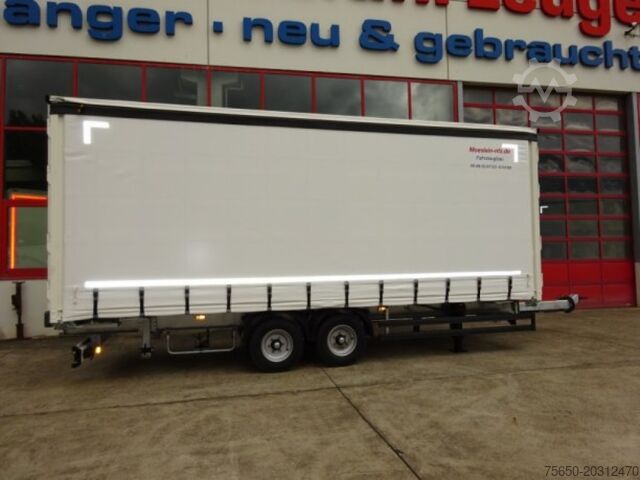 Open trailer with tarp Möslein TPW 105 D Schwebheim  Tandem- Planenanhänger Durchladen
