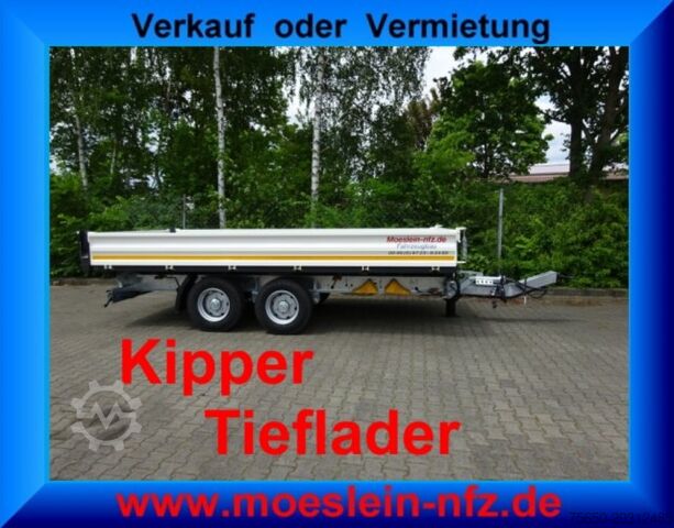 Savirremolkas Möslein TTD 11 Weiß  neuer Tandem 3- Seitenkipper Tieflader-- Neufahrzeug --