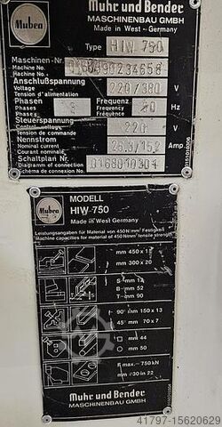 Gunting keluli bahagian Mubea HIW 750-320