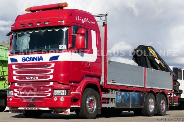 Бортовой грузовик SCANIA R 490 Pritsche Kran Palfinger Funk Retarder EU6