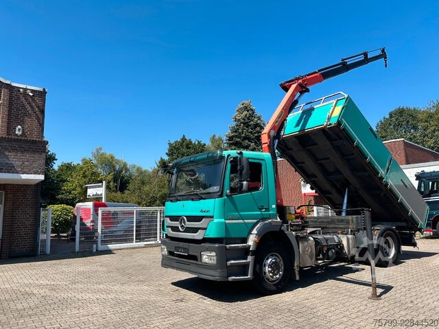 Tre-sidet tipbil MERCEDES-BENZ 1833 Axor  3Skipper + PK 12002 Kran 4x2