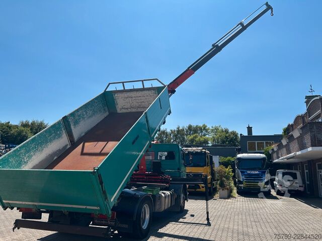 Tre-sidet tipbil MERCEDES-BENZ 1833 Axor  3Skipper + PK 12002 Kran 4x2