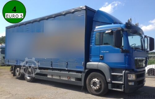 Tentinė platforma sunkvežimis MAN TGS 26.360 6x2-2 LL Schiebeplane 7.750 mm