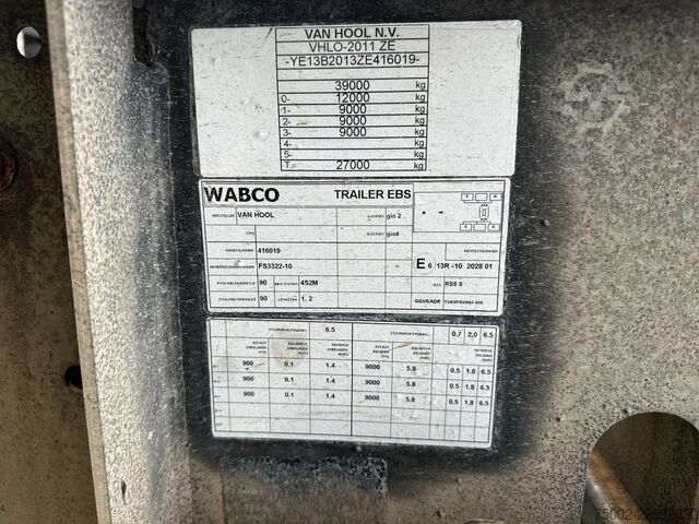  Van Hool 20FT ADR CHASSIS / galvanized / MB DISC / 2x li...