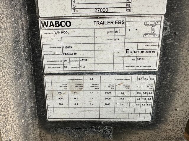  Van Hool 20FT ADR CHASSIS / galvanized / MB DISC / 2x li...