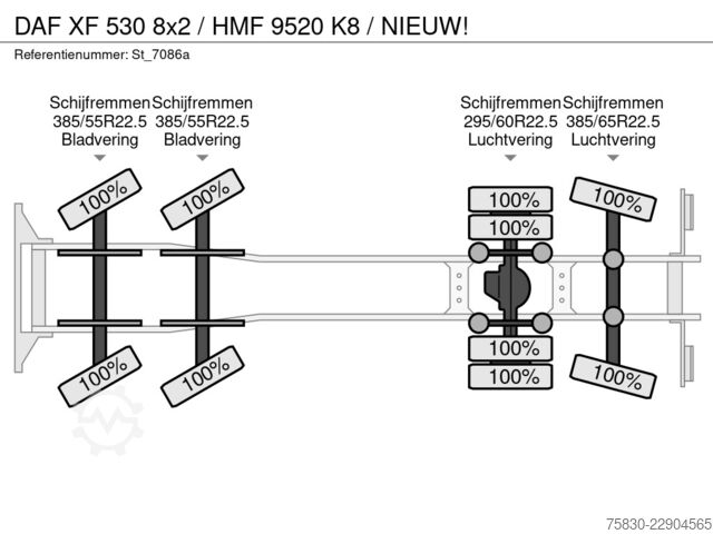 Autogru DAF XF 530 8x2 / HMF 9520 K8 / NIEUW!