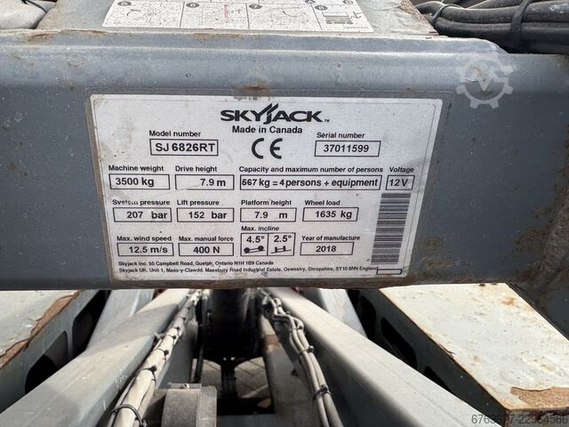 Skyjack SJ 6826RT Saksanostin 10 m / Saksi / Työskentelyalusta 2018 4x4 Kubota Diesel SKYJACK SJ 6826RT Schaarhoogwerker 10 M / Scissor / Arbeit