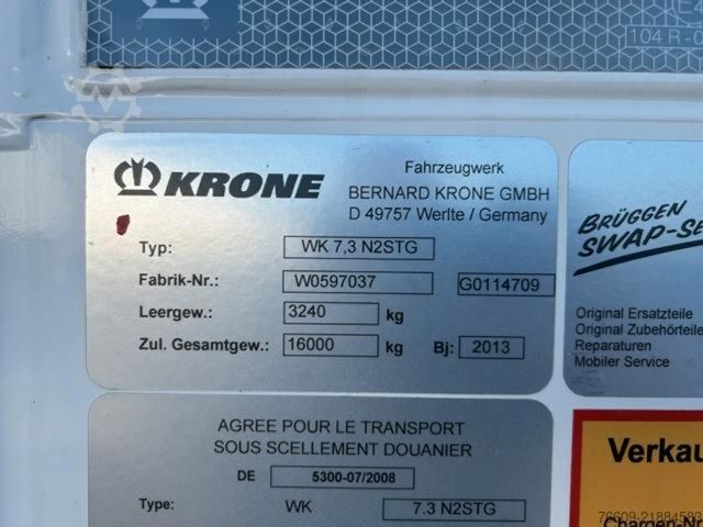 Wissellaadbak oplegger KRONE Heck hohe Portaltüren