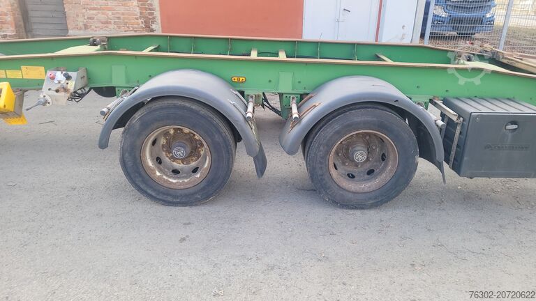 รถพ่วงแบบโรลออฟ Hüffermann HTS 18.77 Tandem Abrollanhänger Scheiben