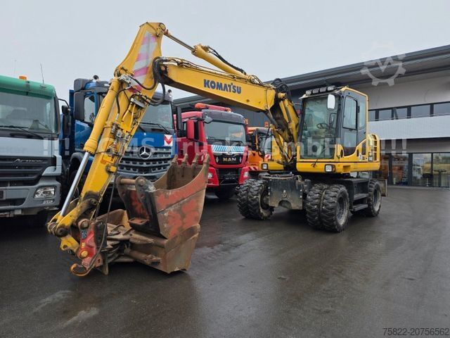 Excavadora móvil KOMATSU PW 148 / NUR 5400h / Lehnhoff MS 10 / 2 Löffel