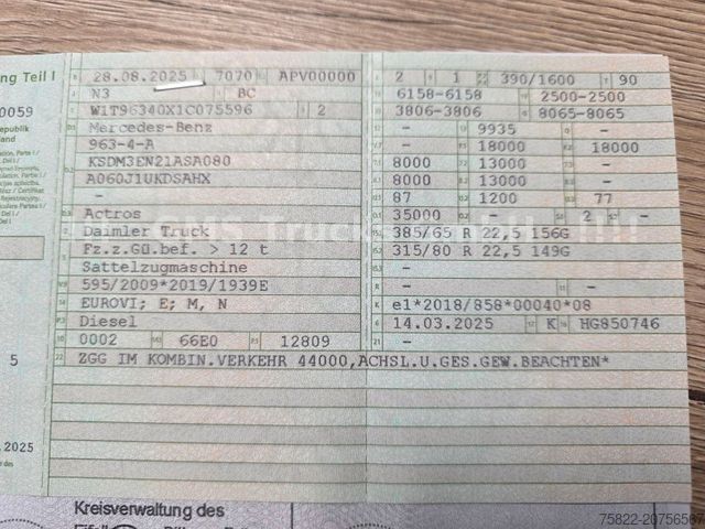 Tractor estándar MERCEDES-BENZ Actros 1853 / Öl Retarder / Alcoa Alu