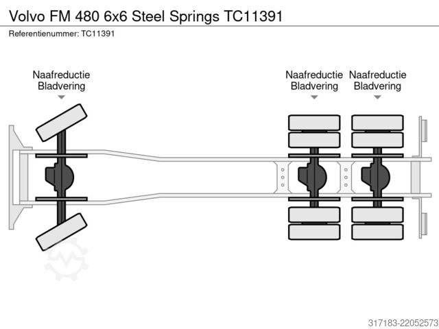 Pengangkutan kontena Volvo FM 480 6x6 Steel Springs