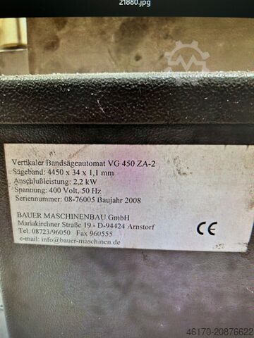 Scie à ruban BAUER VG 450 ZA-2