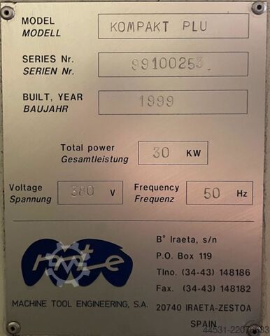 Fresatrice a banco fisso CNC MTE Kompakt Plus
