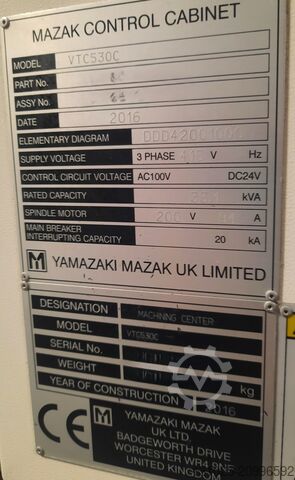 ศูนย์เครื่องจักรกลแนวตั้ง MAZAK VTC-530C