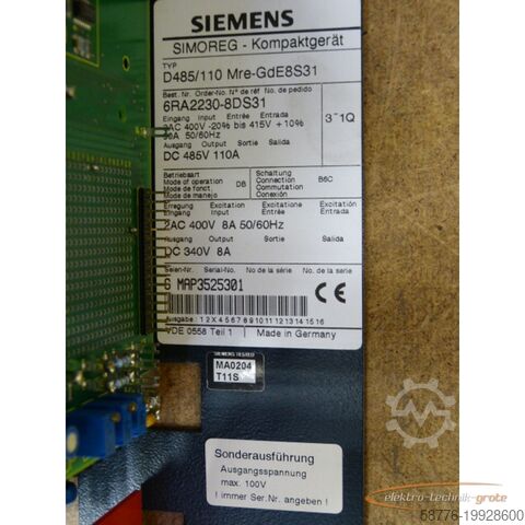 Komponenti i Siemens Siemens 6RA2230-8DS31 Kompaktgerät